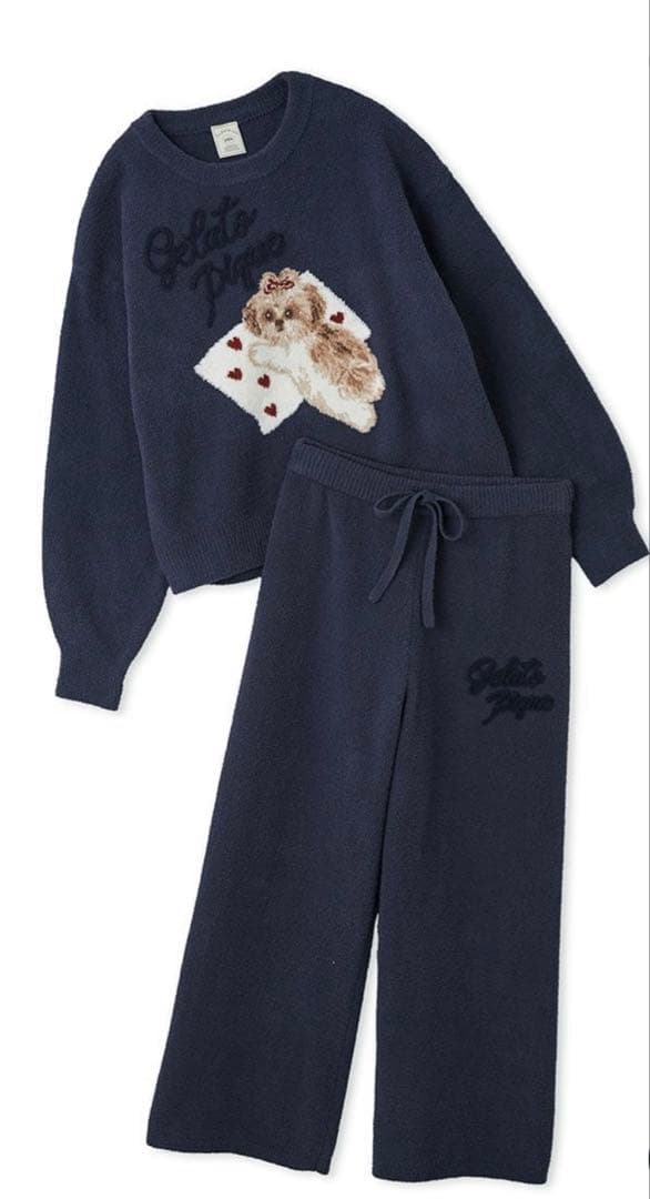 gelato piqueシーズージャガードプルオーバー＆ベビモコロングパンツ