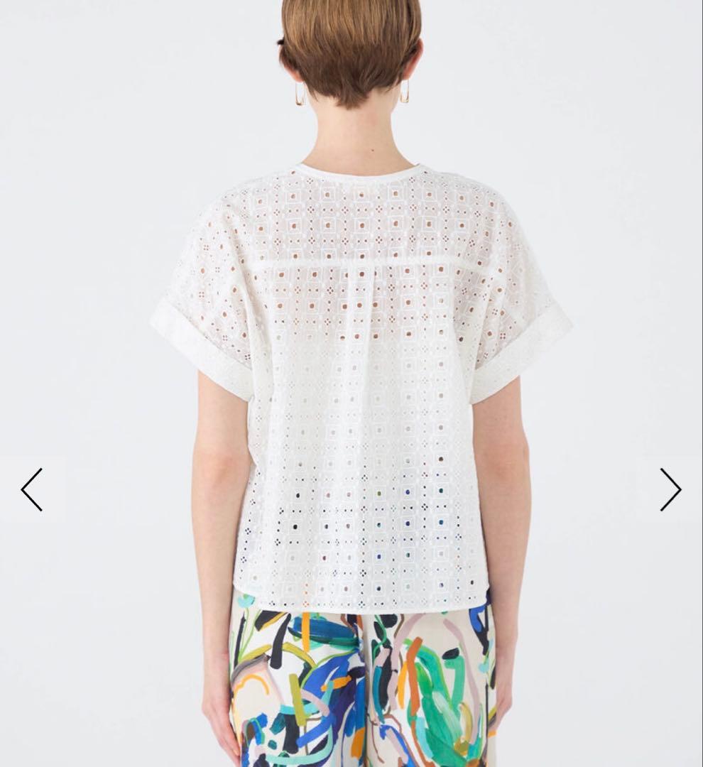 【Ballsey】タグ付き ボイルスクエアエンブロイダリーパッチポケットブラウス