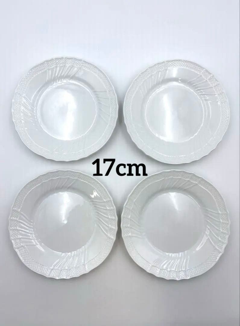 リチャードジノリ　ベッキオホワイト　17cm デザートプレート 4枚セット