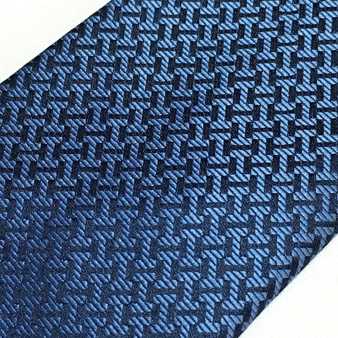 未使用級 H織りタイ ファソネH柄 エルメス HERMES ネクタイ ネイビー