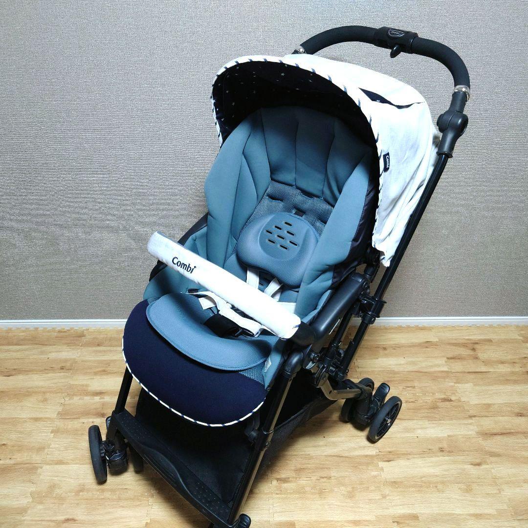 【美品】コンビ ベビーカー スゴカルα 4キャス compact エッグショック