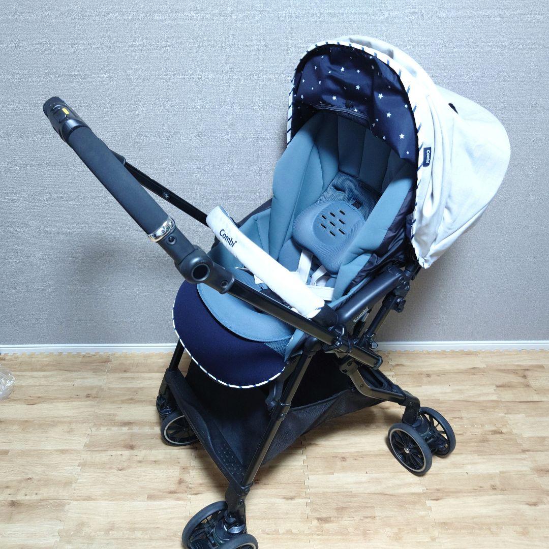 【美品】コンビ ベビーカー スゴカルα 4キャス compact エッグショック
