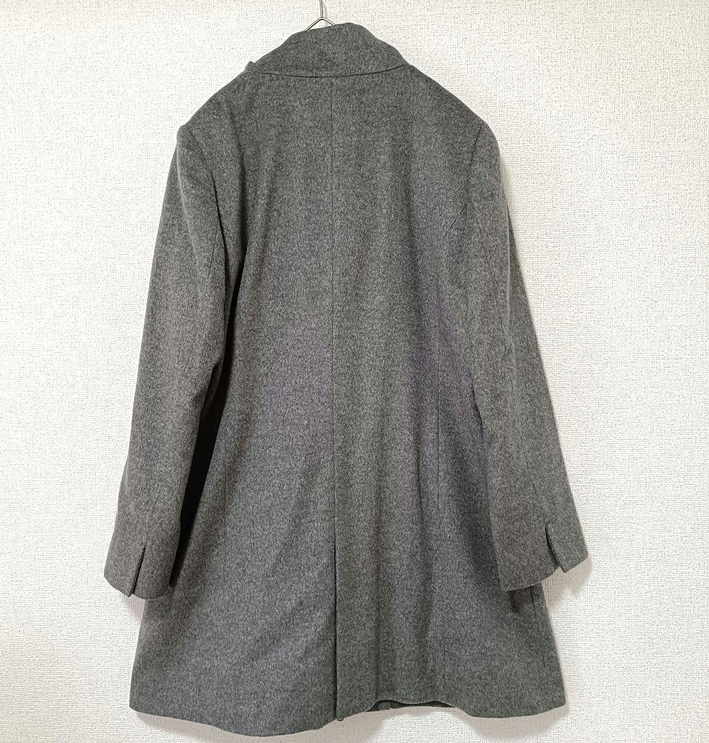 23区 カシミヤ100％ スタンドカラーコート 48 グレー 大きいサイズ 美品