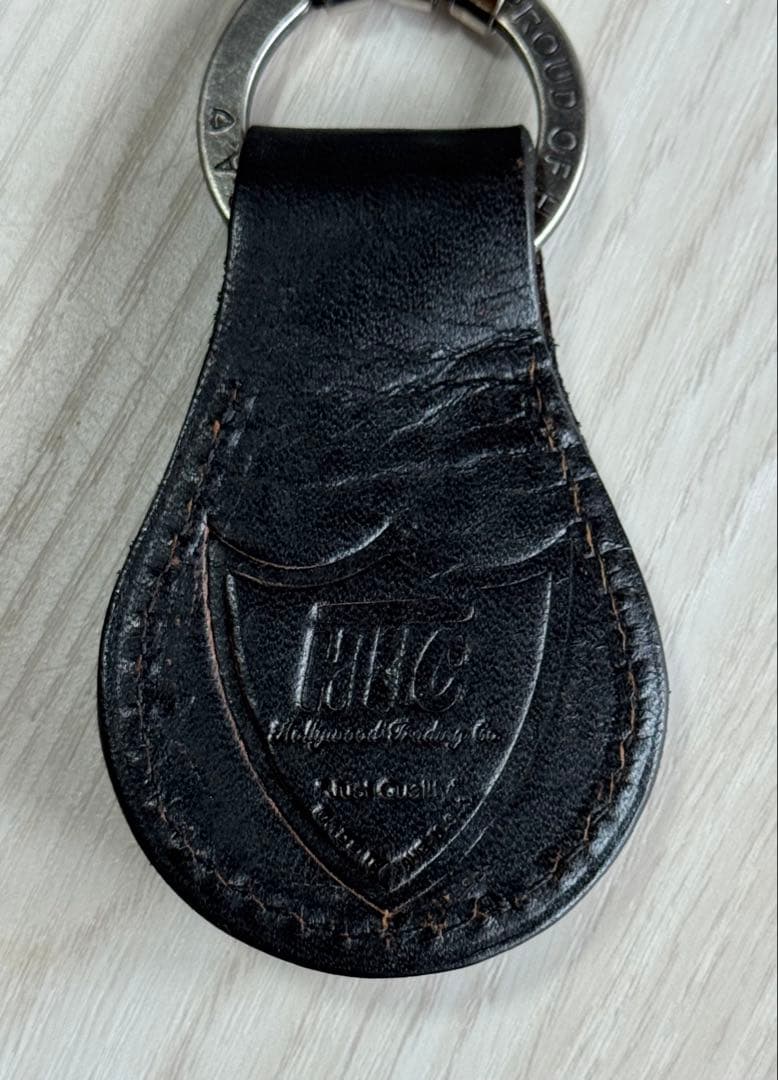 HTC タグキーホルダー ピンクストーン ブラック N&J 付き