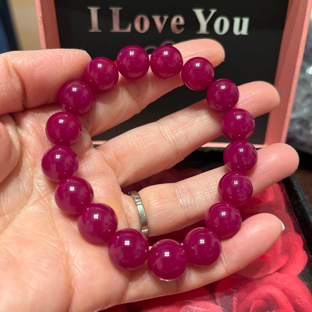 専用　天然石ブレスレット　ミャンマー産　ルビー　大玉