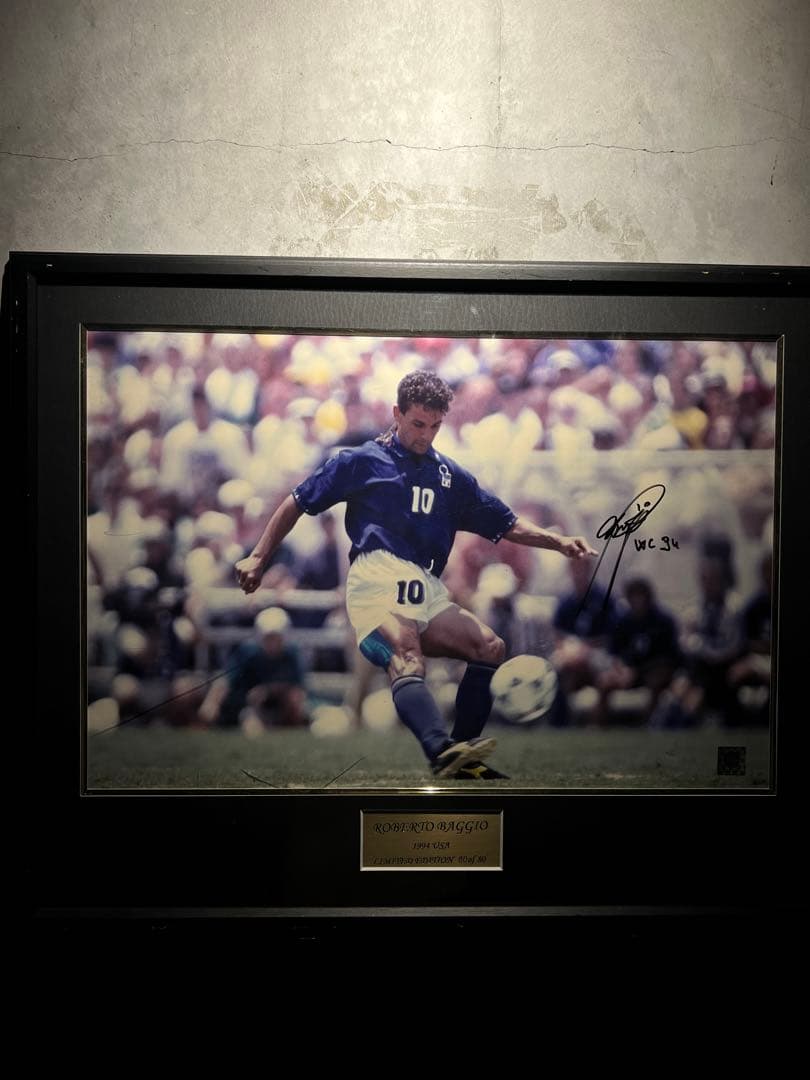 Y*Y様 バッジョ直筆サイン入りイタリア代表1994フォト特製フレーム