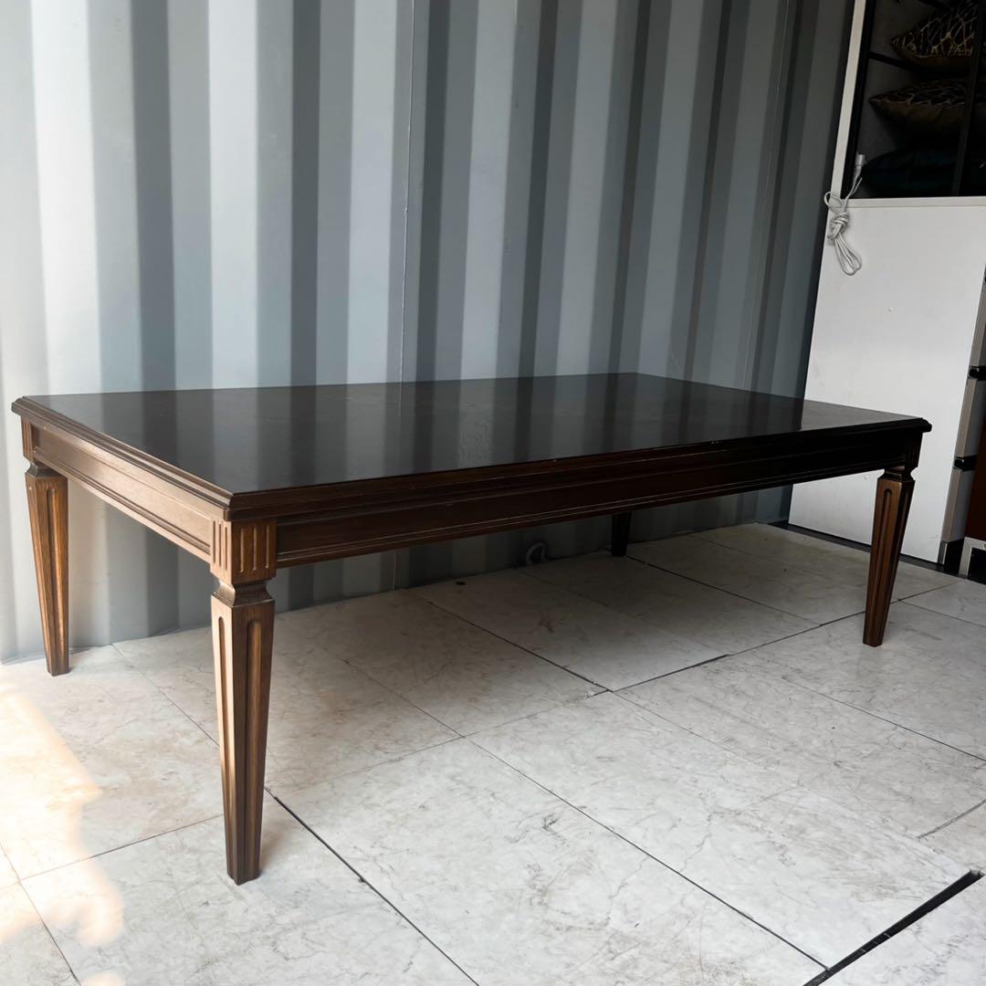 取付無料！カリモク家具 ドマーニ クイーンズライフ 天然木アンティーク風テーブル