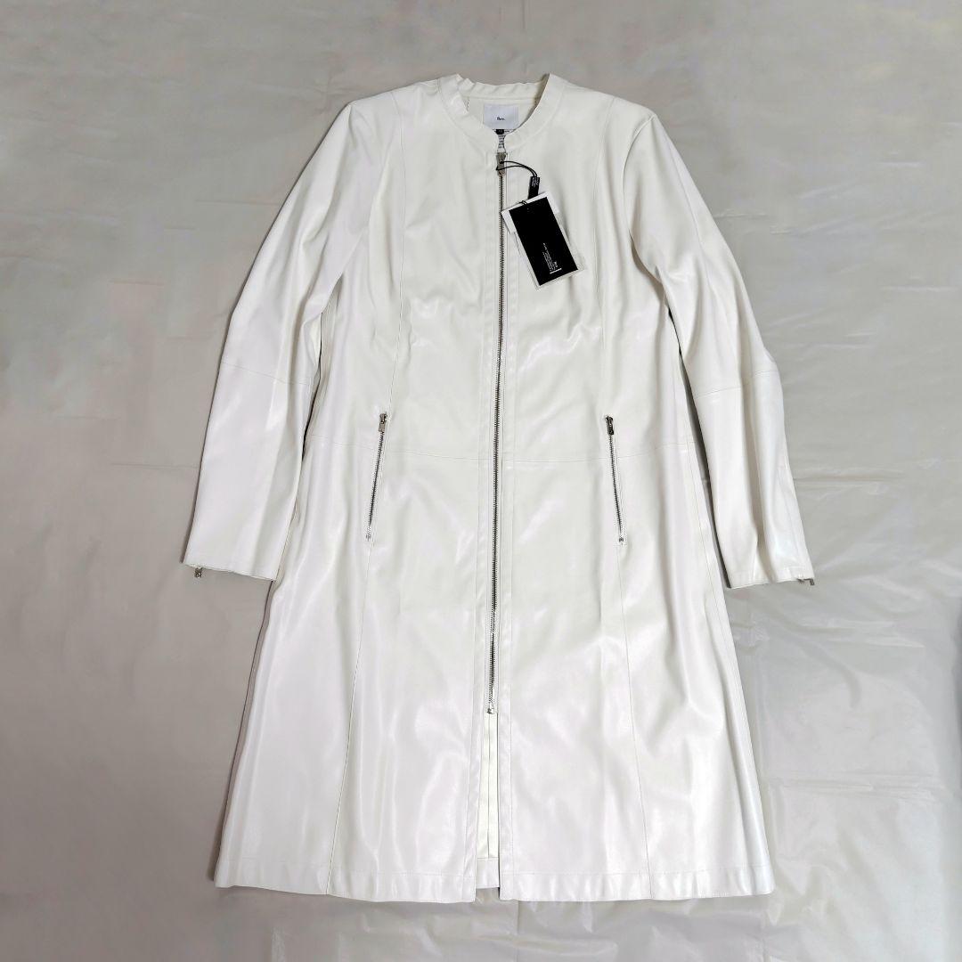 未使用 ダブスタ Sov. puレザー ジップ コート オフ白 新品 ソブ