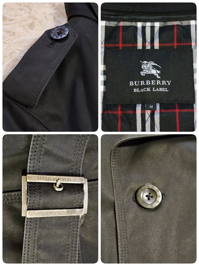 【極美品】バーバリーブラックレーベル トレンチコート ノバチェックライナー 黒