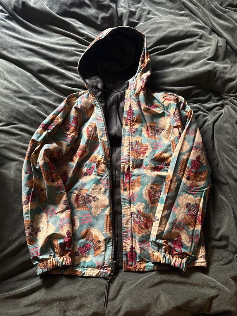 LOEWE ロボットプリント レザーリバーシブルパーカージャケット 44