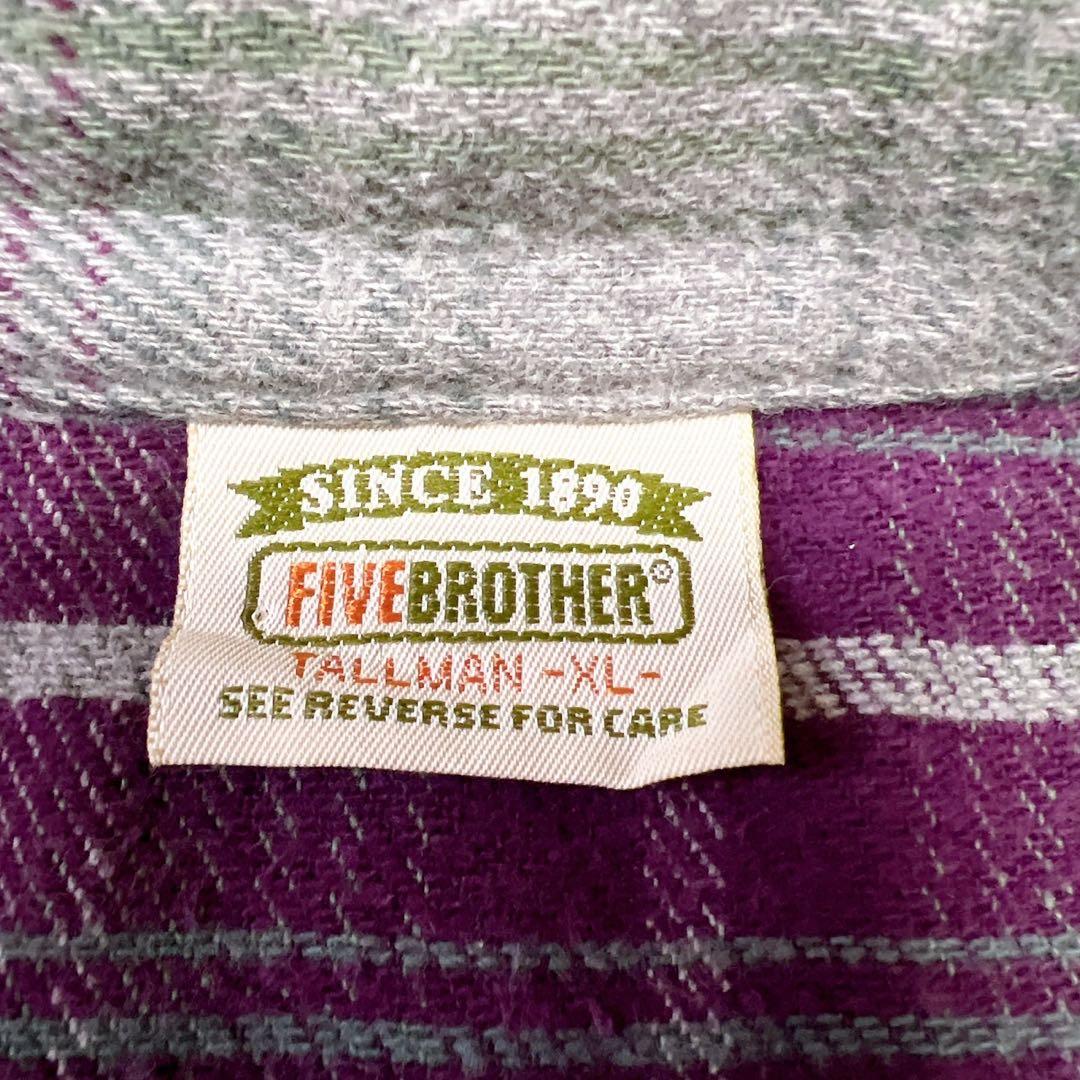 1*6様 FIVE BROTHER Tallman 90sフランネルシャツ XL