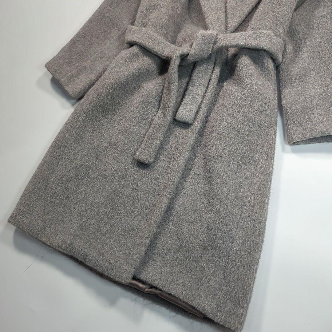 マックスマーラ　銀タグ　アルパカ　モヘヤ　シャギーコート　ローブ　ガウン