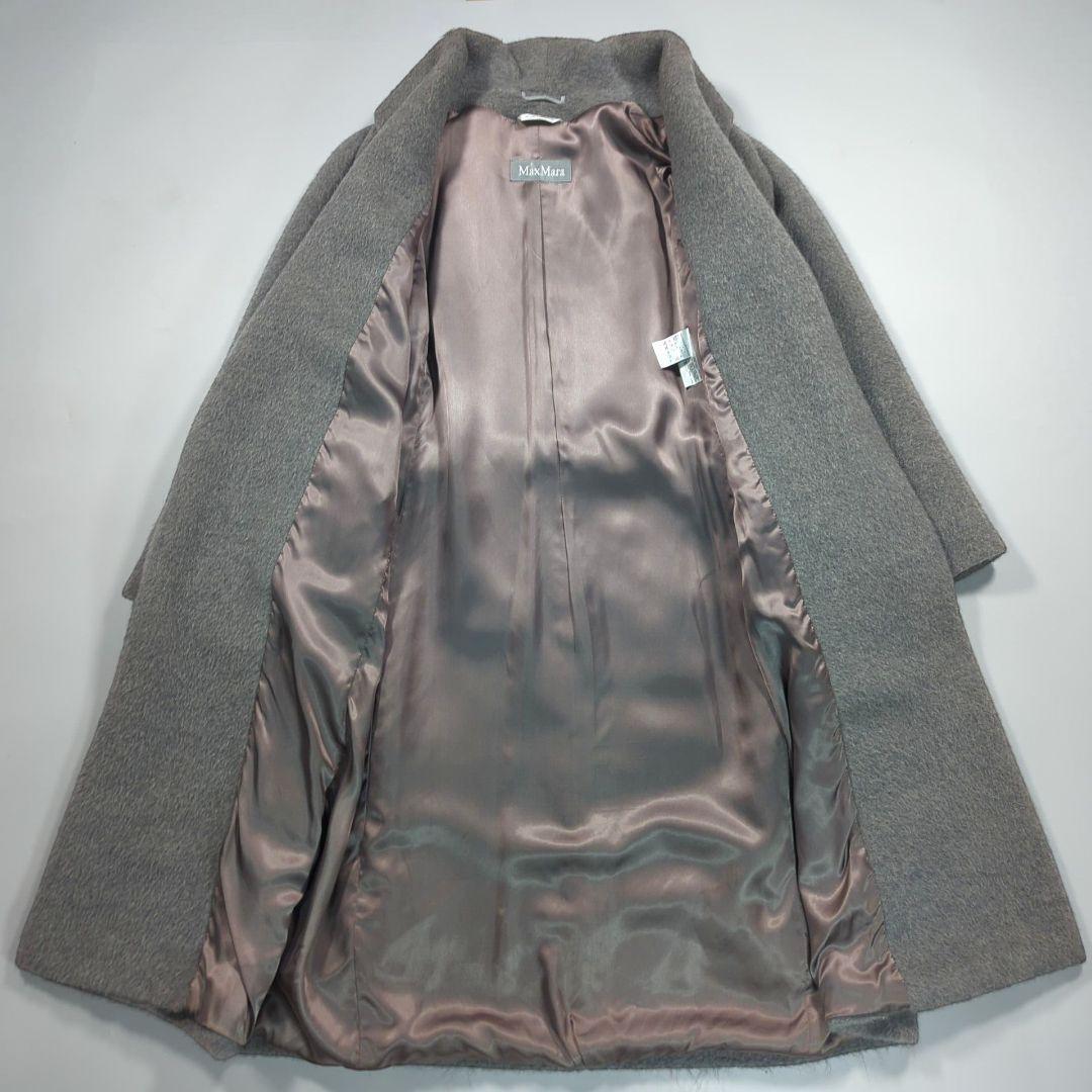 マックスマーラ　銀タグ　アルパカ　モヘヤ　シャギーコート　ローブ　ガウン