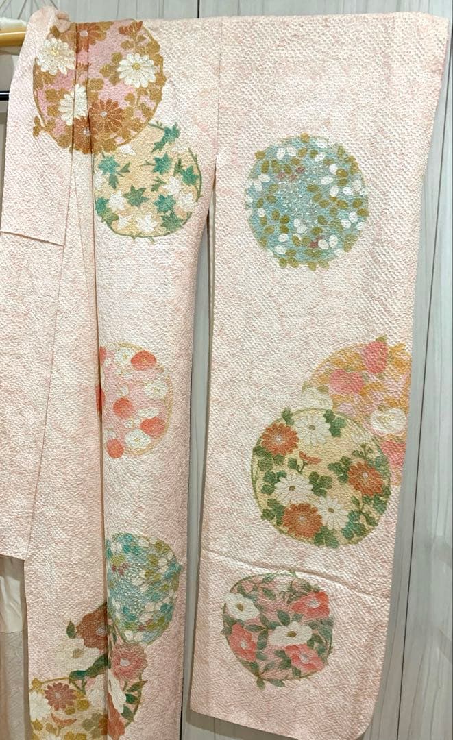 Siqi  振袖　極上手描友禅　摺金箔　ピンク　絞り　正絹　tkj014