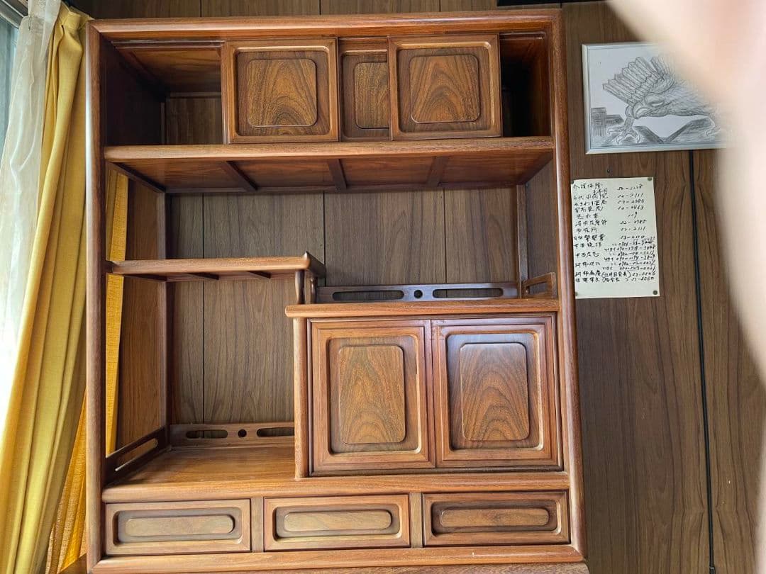 レトロ 木製飾り棚シェルフユニット ブラウン