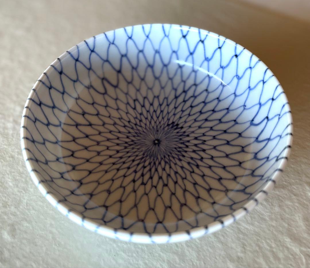 阪東晃司　染付網目中鉢　4客セット