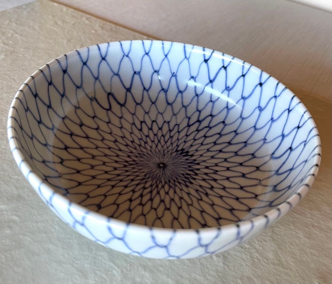 阪東晃司　染付網目中鉢　4客セット