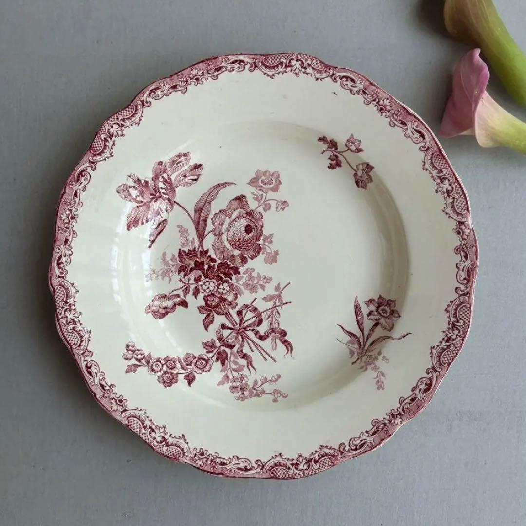 美品 レア フランスアンティーク サルグミンヌ fontanges 中深皿A