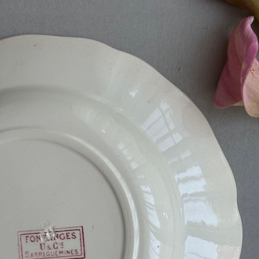 美品 レア フランスアンティーク サルグミンヌ fontanges 中深皿A