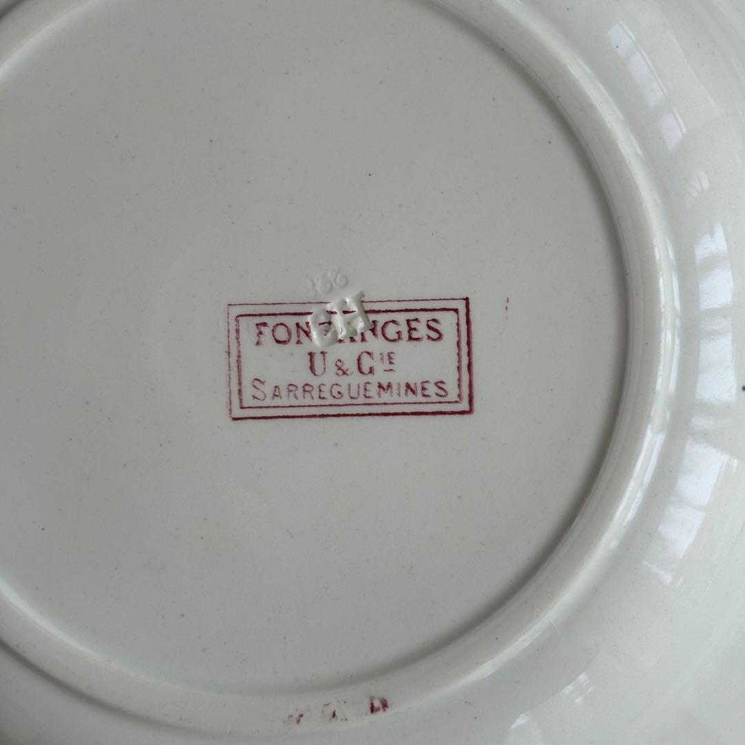 美品 レア フランスアンティーク サルグミンヌ fontanges 中深皿A