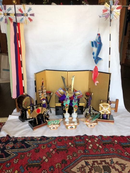 昭和レトロ　五月人形飾り一式小ぶり　五月兜