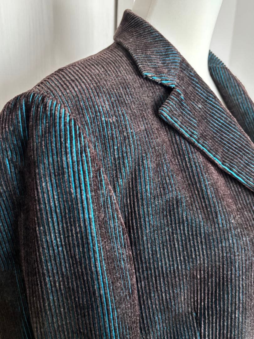 d*e様 青と茶色のストライプジャケット　レア