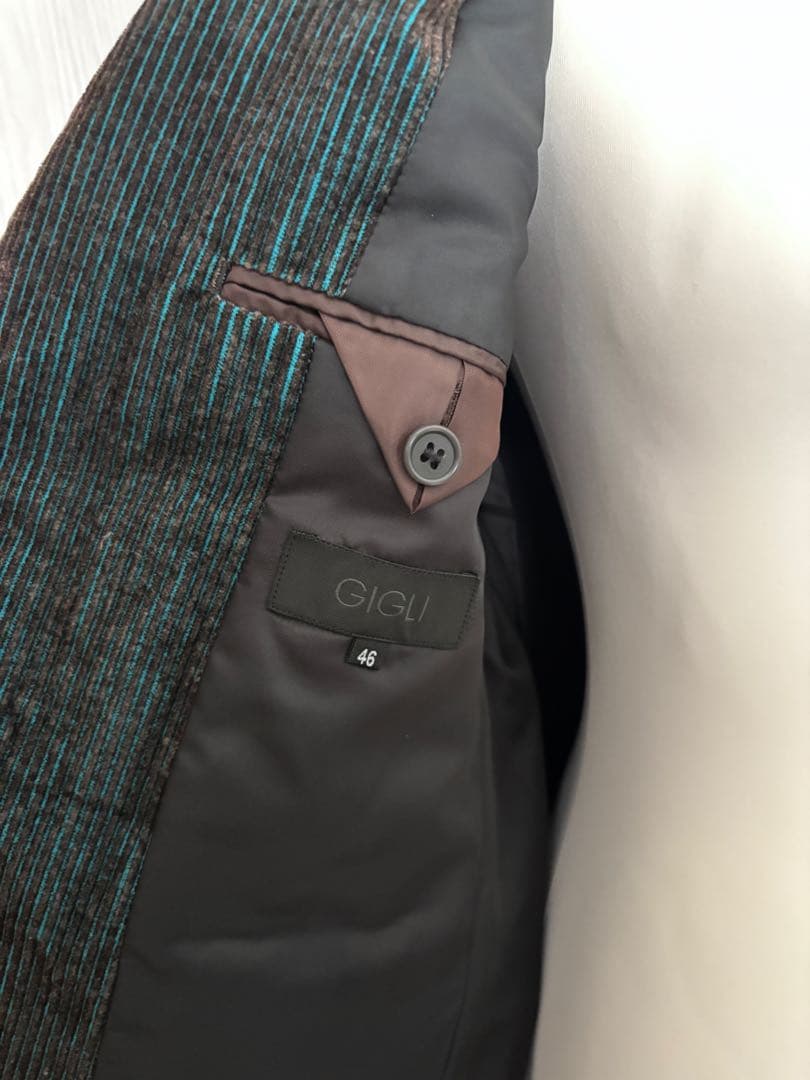 d*e様 青と茶色のストライプジャケット　レア