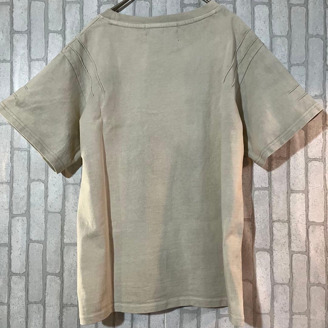 スカルラインストーンデザインTシャツ White Beige GRANCY M