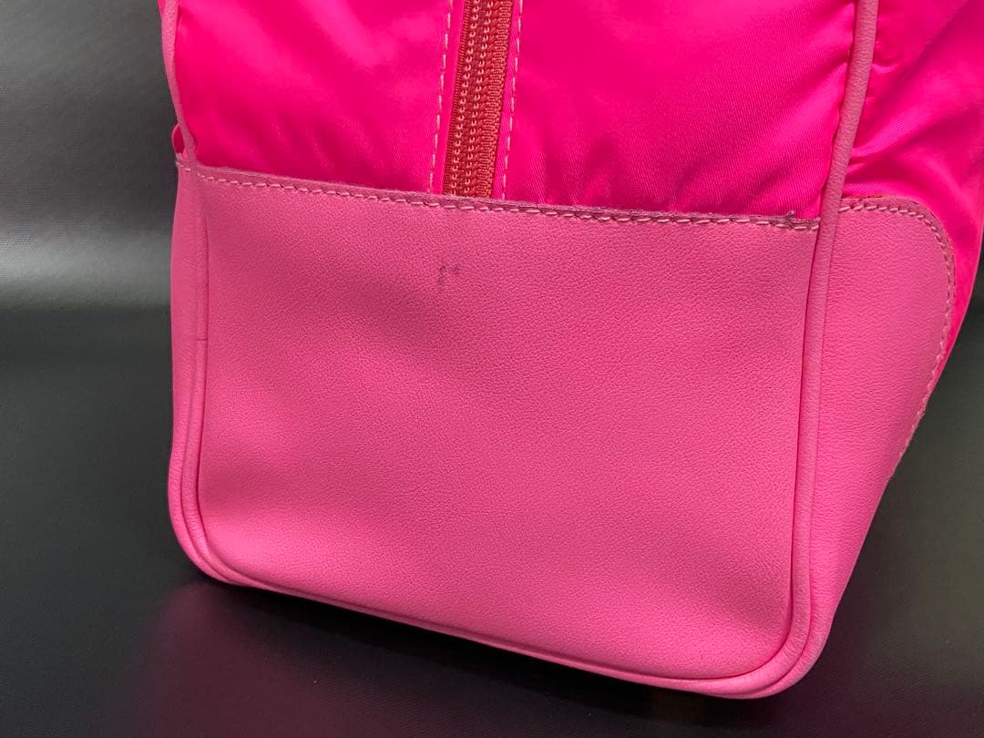 ロエベ ミニボストン アナグラム アマソナ32ナイロンレザー ピンク 旅行バッグ