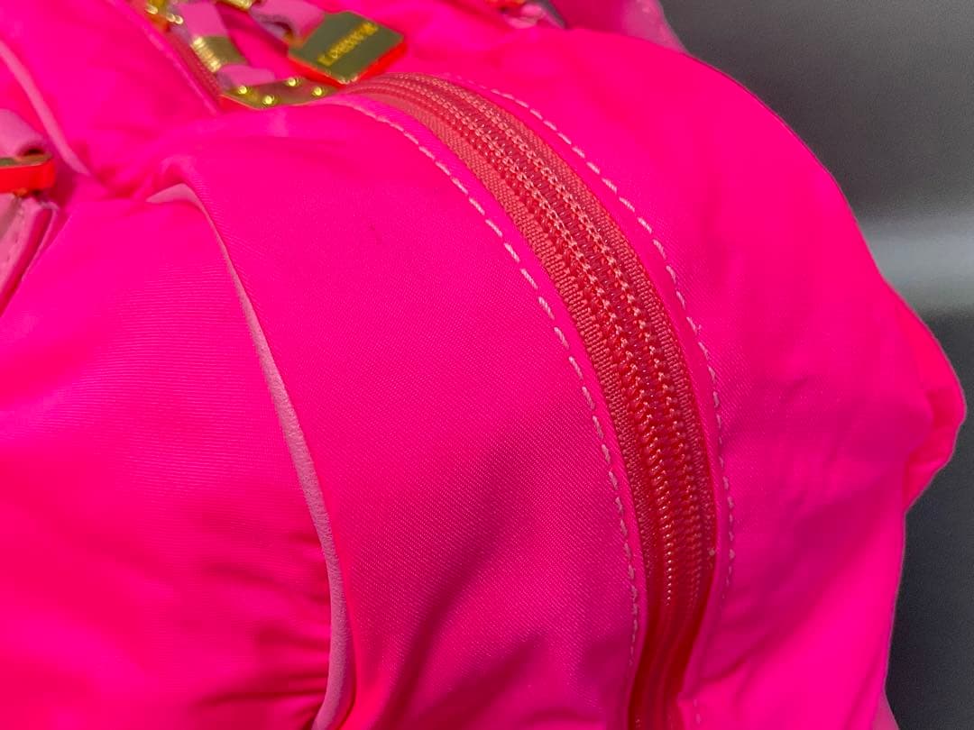 ロエベ ミニボストン アナグラム アマソナ32ナイロンレザー ピンク 旅行バッグ