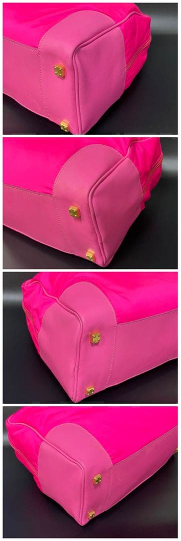 ロエベ ミニボストン アナグラム アマソナ32ナイロンレザー ピンク 旅行バッグ