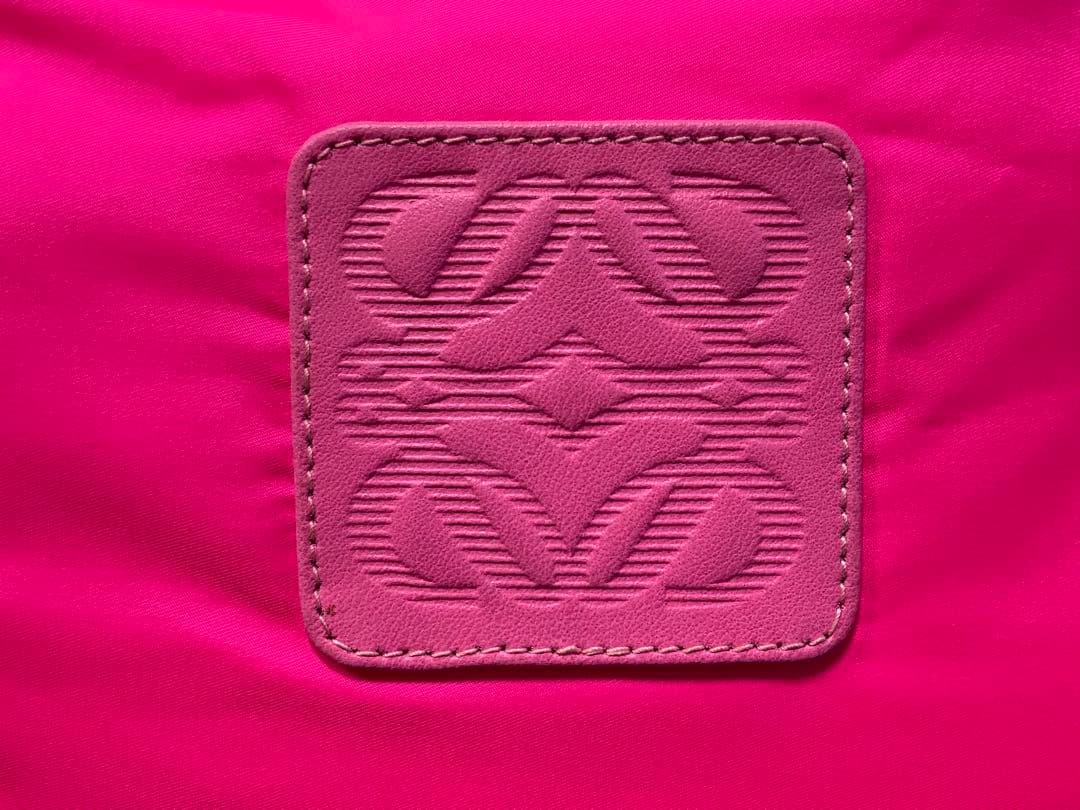 ロエベ ミニボストン アナグラム アマソナ32ナイロンレザー ピンク 旅行バッグ