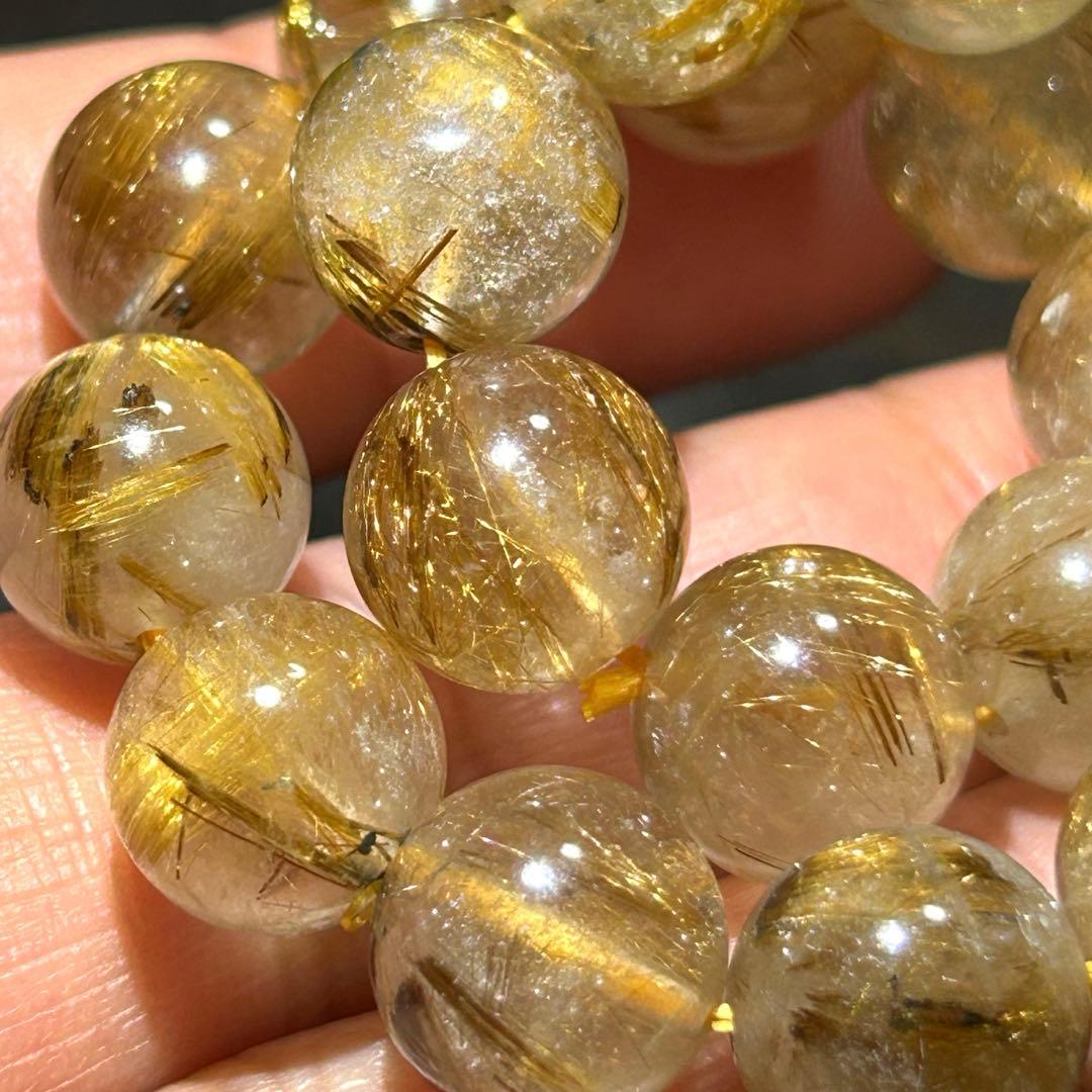 ⭐️高級品！タイガー タイチン　ルチル ブレス　極美！福寿開運宝珠③