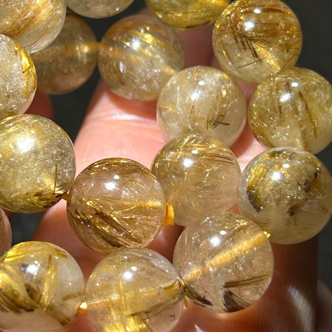 ⭐️高級品！タイガー タイチン　ルチル ブレス　極美！福寿開運宝珠③