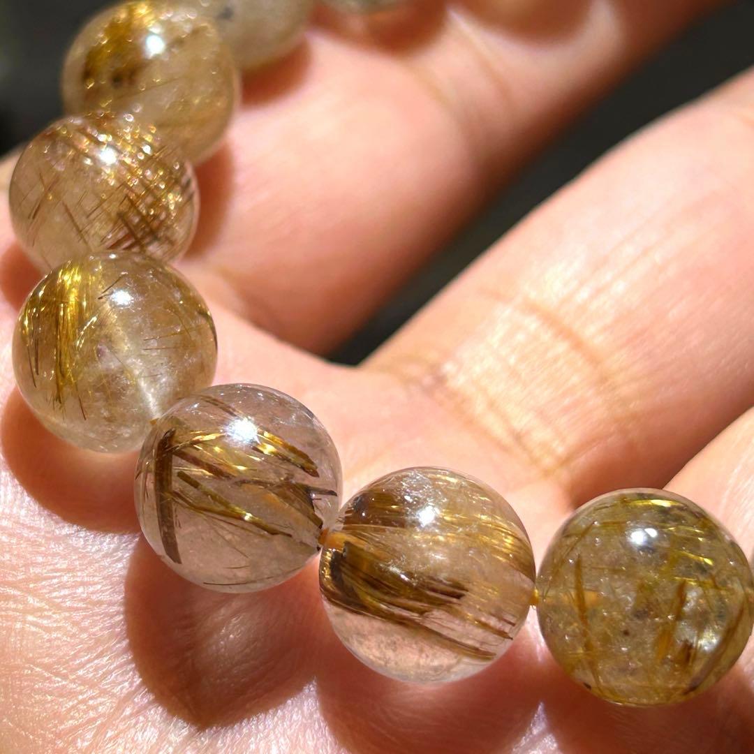 ⭐️高級品！タイガー タイチン　ルチル ブレス　極美！福寿開運宝珠③