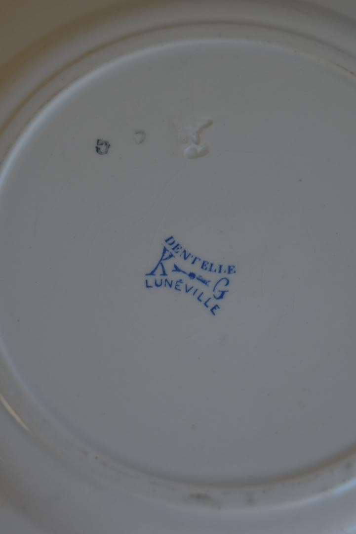 2枚組　超美品　リュネビル　DENTELLE（レース）皿　フランスアンティーク