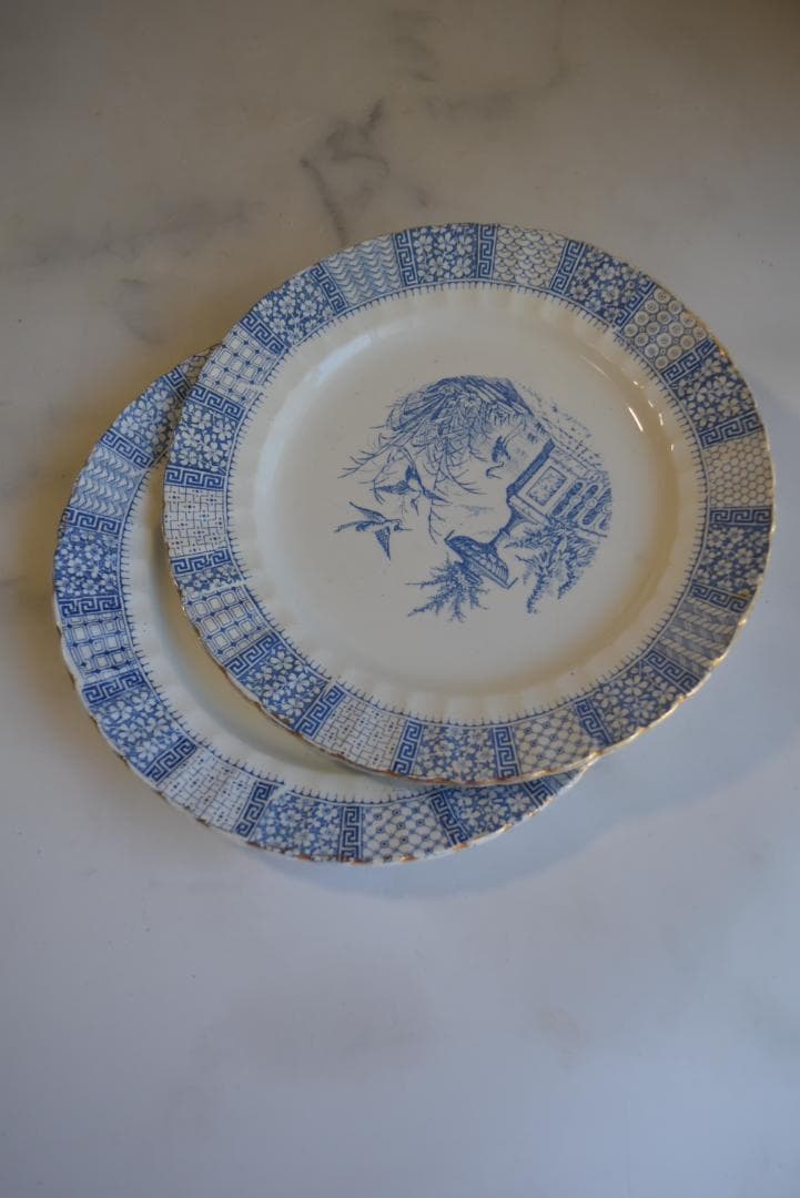 2枚組　超美品　リュネビル　DENTELLE（レース）皿　フランスアンティーク