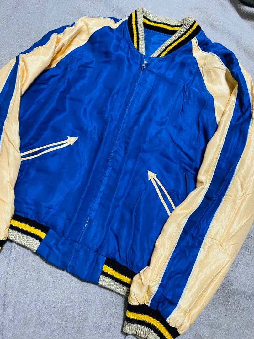 BEAMS 虎 東洋テーラー 2面用 スカジャン unisex レーヨン ブルー