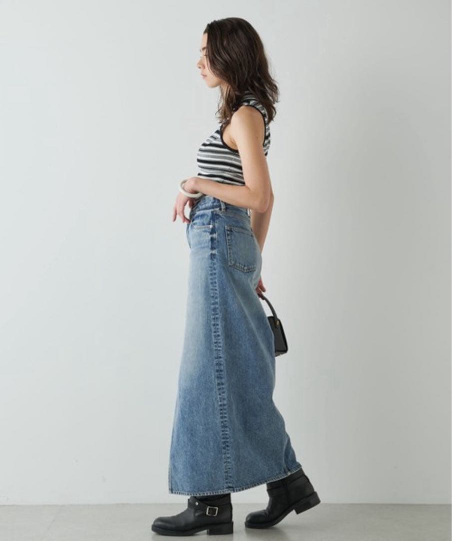 Whim Gazette デニムスリットスカート 前スリット