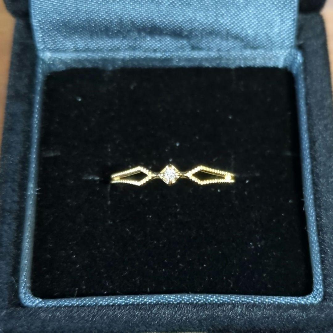 ete　K18YGダイヤモンドリング