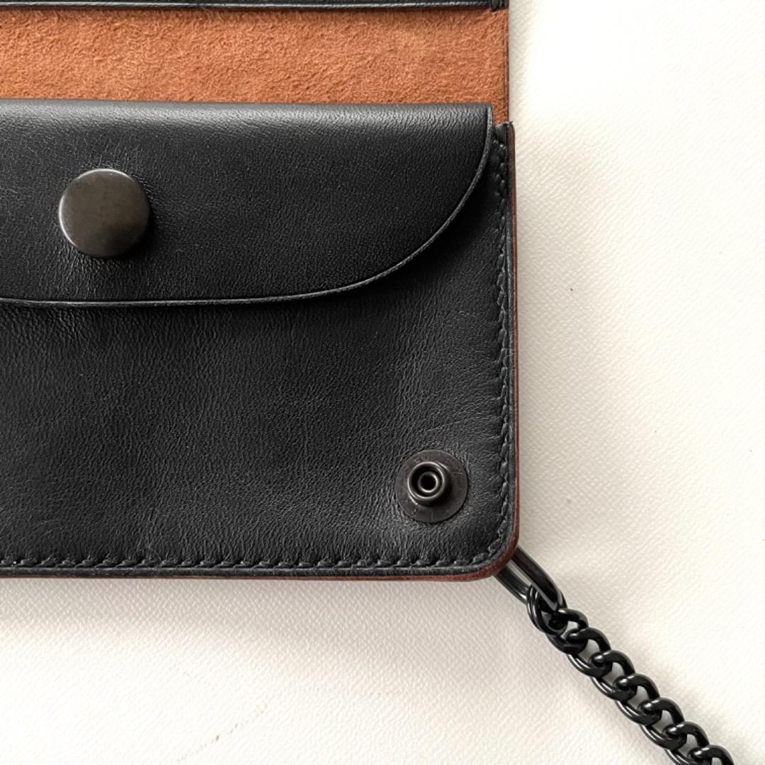 ご注文品　ミドルトラッカーウォレット　ダールブラック　ホースハイド