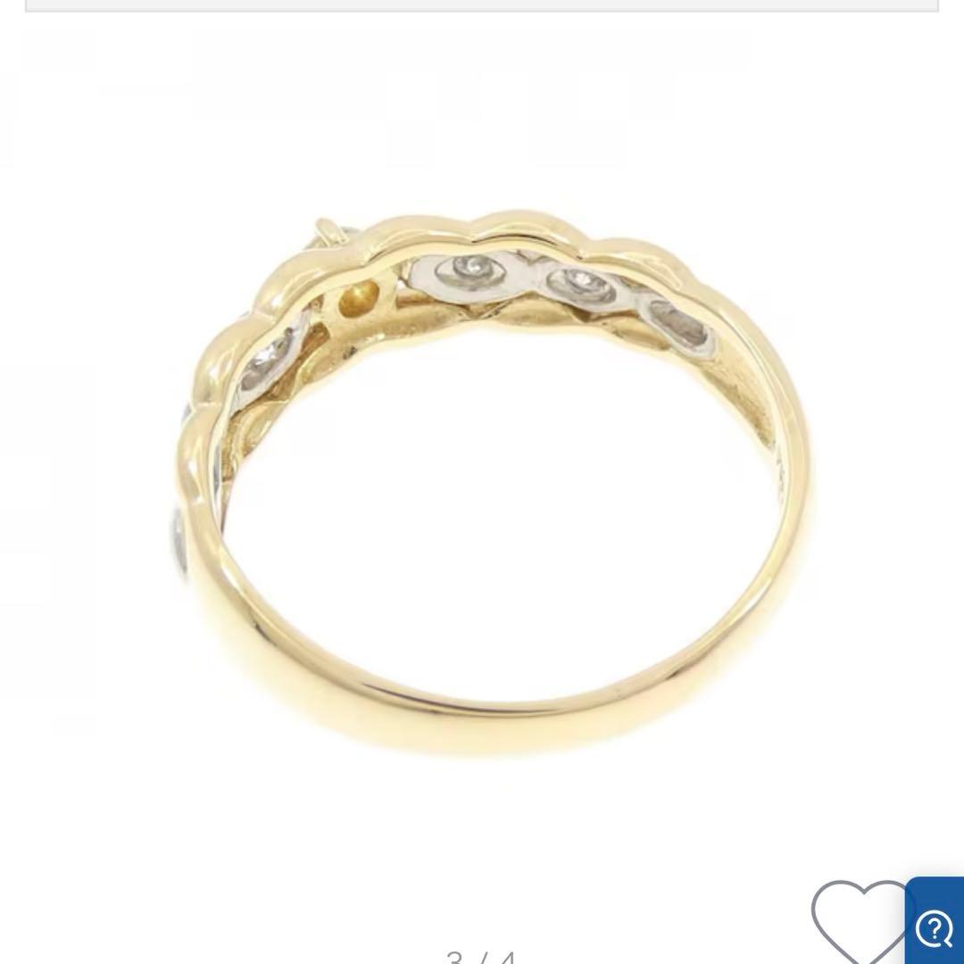 18k Pt900 ピンキーリング　7号〜7.5号程度　0.15ctダイヤモンド