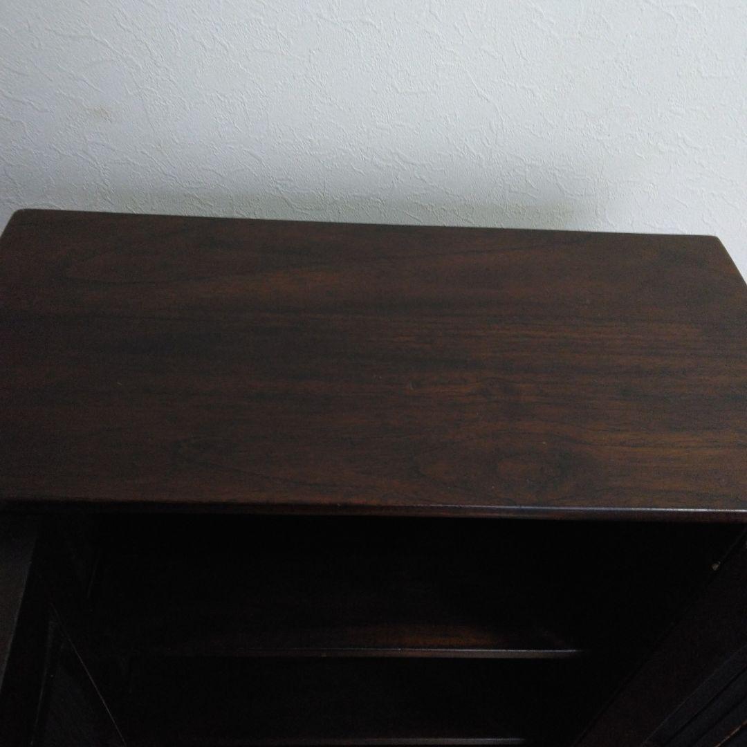 アジアンバンブー収納　木製キャビネット ダークブラウン