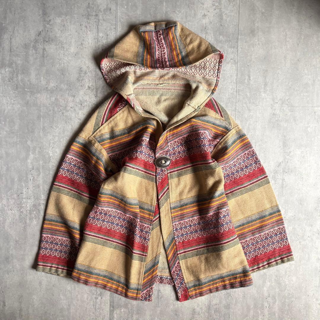 【70s vintage】パーカー　エスニック柄　ネイティブ柄　コンチョ　y2k