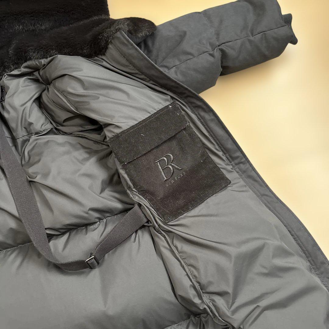 BANANA REPUBLIC ファー付きロングダウンコート　ブラック