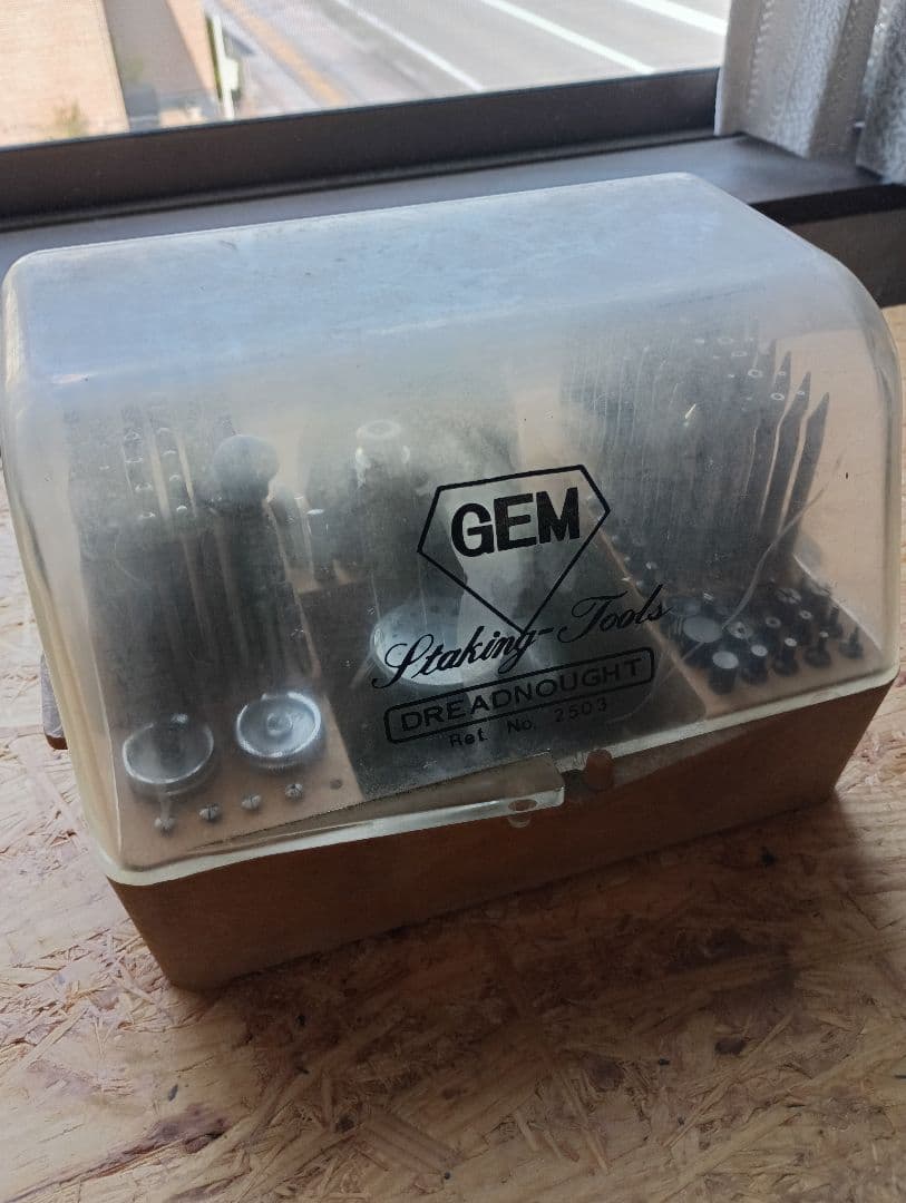 GEM ポンス台 たがねセット 時計工具　時計修理 木箱付き　時計