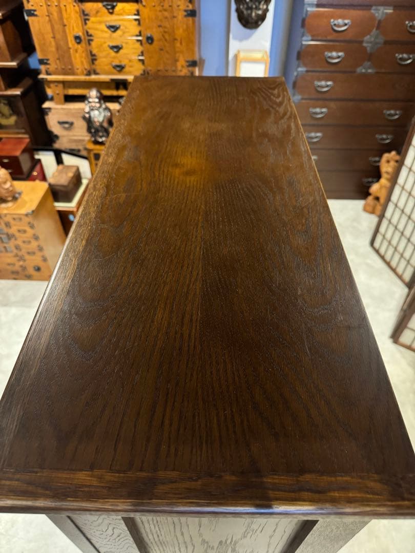 上質な重厚感☆国産旭川家具 EZO 飾り棚 本棚 ナラ材 高さ150cm