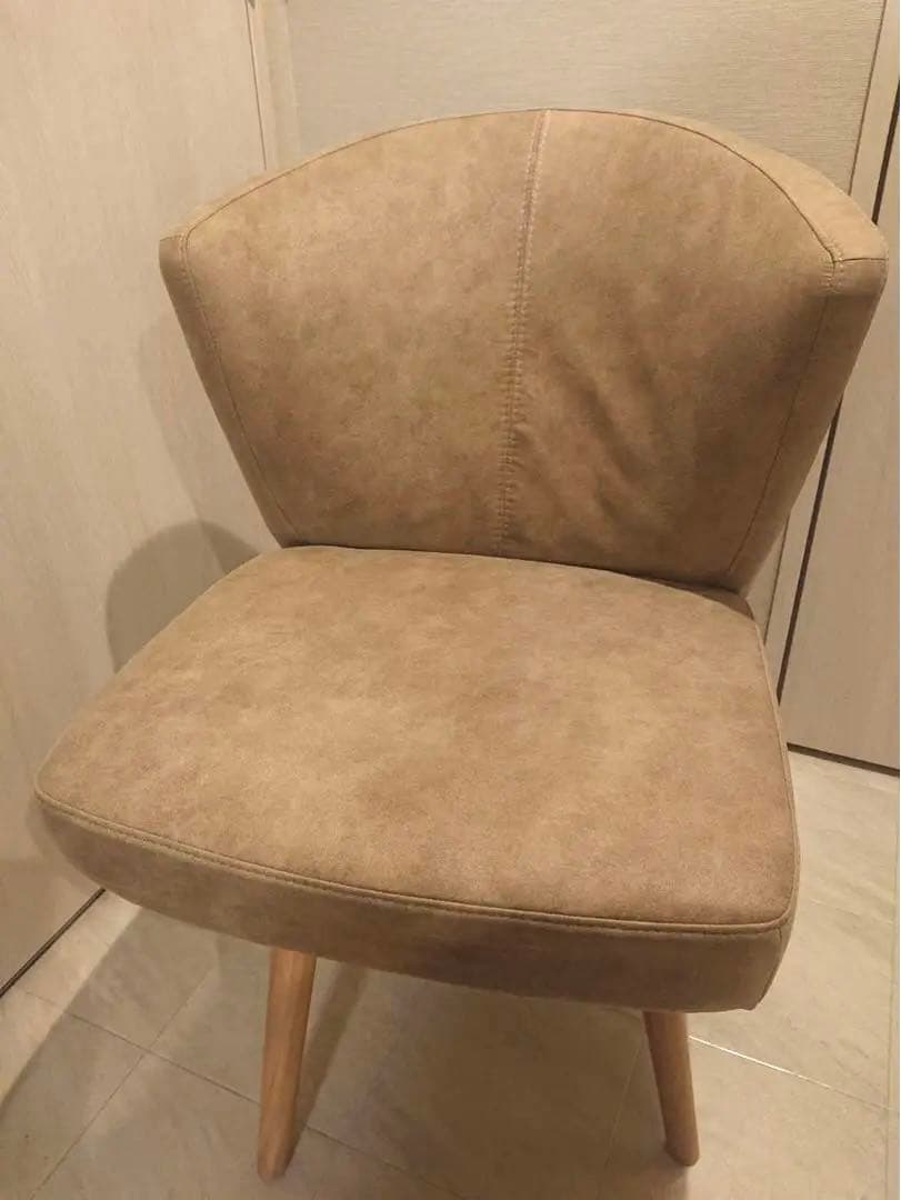 360°回転式ダイニングチェア1脚　レザー調ファブリックWH/VBE