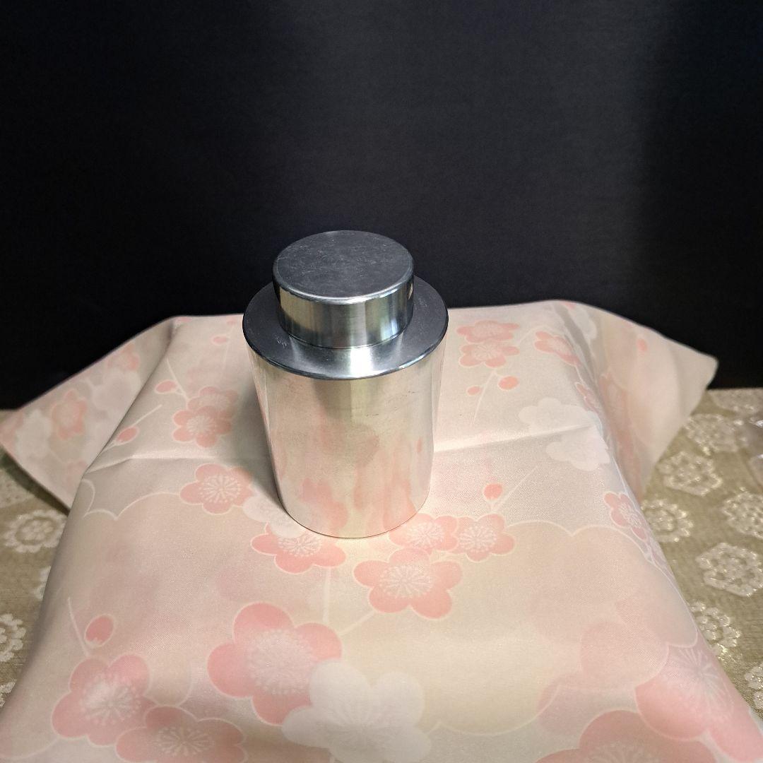 清課堂造 重量181.7ｇ 錫製 茶入 茶筒 茶壷 在銘 B2S1