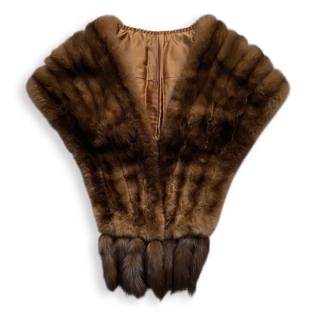 ✦特価セール✦ 美品✨ セーブルショール ファー ストール しっぽ着脱 2way